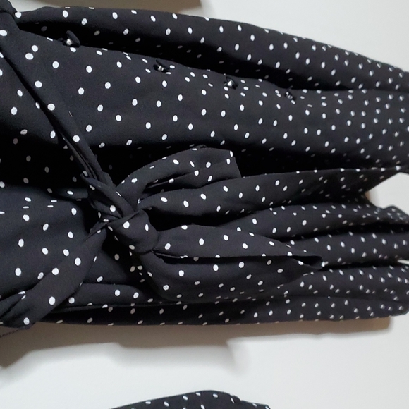 NWT 1. State Scatter Dot Wrap Front Long Sleeve Mini Dress size 4 - Picture 9 of 10